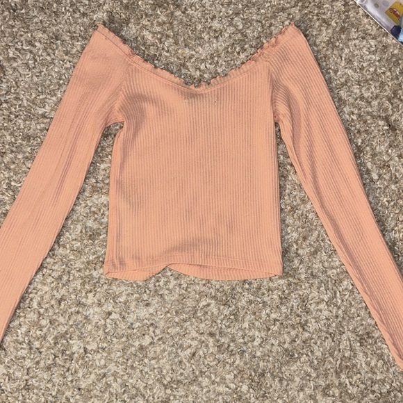 NWT Abercrombie & Fitch Basic Pink Solid Viscose Boat Neck Top - Picture 4 of 4